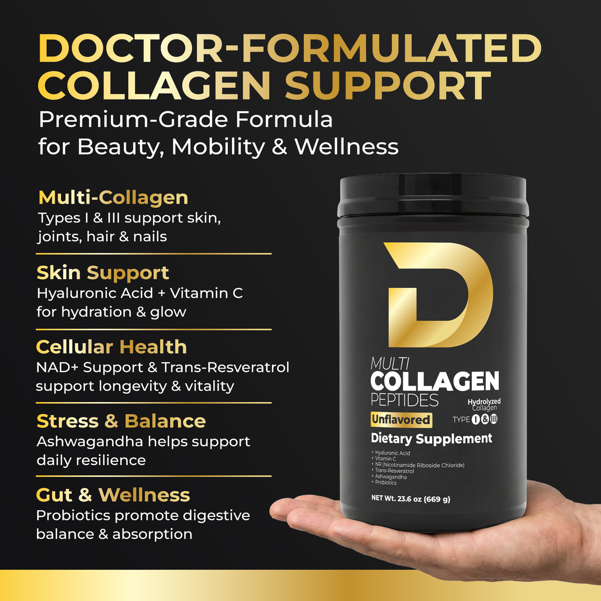 D COLLAGEN STORE Multi Collagen Peptides — formula overview