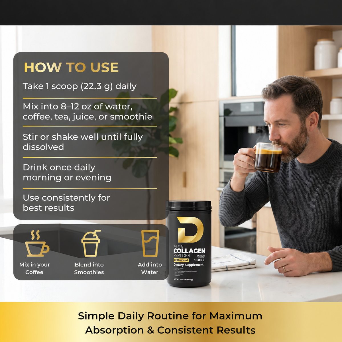 D COLLAGEN STORE Multi Collagen Peptides — how to use